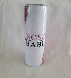 a white cup with the words boss babe on it