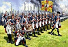 SYW Prussian Grenadiers. Double click on image to ENLARGE. Battle Of Borodino, German Uniforms, German History, Combat Art, German Army