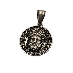 Zeus bronze pendant Silver plating Only pendant God Necklace, Greek Mythology Jewelry, Mythology Jewelry, Mjolnir Pendant, Mythological Characters, Pagan Gods, Symbol Of Strength, Rome Antique, Bracelet Viking