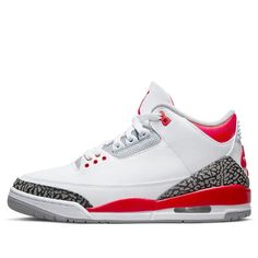 Want to relive some legendary Jordan moments through sneakers? The legendary player wore "Fire Red" AJ 3s often throughout the 1987 season when he won the Dunk Contest, All-Star Game MVP, Defensive Player of the Year, and Regular Season MVP. (AJ3/SNKR/Unisex/Mid Top/Basketball/Wear-resistant) Jordans Red, Jordans 3, Jordan 3 Outfit, Jordan 3s, Dunk Contest, Shoes For School, Red Jordans, Back To School Shoes, Sneakers Jordans