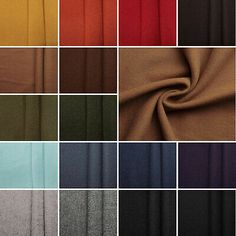 many different colors of fabric are shown in this gridded image with the same color