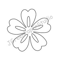 the outline of a flower with four petals