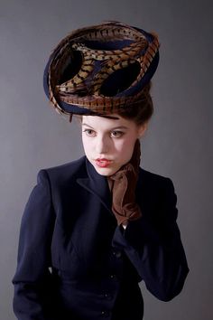 Custom Order 1940's Sally VictorStyle Felt by JillianOriginals, $195.00 1940s Magazine, Finishing Seams, Ringneck Pheasant, 1940 Fashion, Breton Style, 1940's Style, Hat Blocks