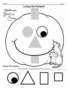 a worksheet for kids to learn how to draw and color the shape of a pumpkin