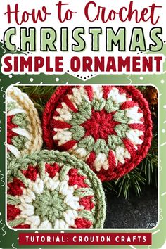 crochet christmas ornament with text overlay