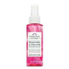 Get glowing. Think of this as our signature Rosewater spray taken to the next level! Great for dry to combination skin, Heritage Store Rosewater & Glycerin Hydrating Facial Mist softens, moisturizes and refreshes with soothing Damask Rose Oil. Vegetable Glycerine, a powerful humectant, locks in moisture for the radiant, dewy skin youve always wanted, while a spritz of Vor-Mag Water recharges and energizes your complexion and helps lift your mood. Make this the final step in your getting-ready ro Heritage Store Rosewater, Olive Oil Moisturizer, Rose Water Spray, Hydrating Facial Mist, Hydrating Facial, Dewy Skin, Facial Mist, Face Mist, Rose Oil