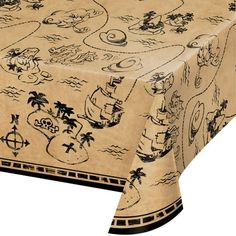 a table cloth with pirate designs on it