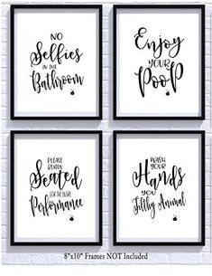 four black and white printables with the words enjoy every day, enjoy everyone