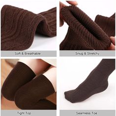 Thigh High Socks Boot Sock Women-Brown Comfortable Brown Socks For Fall, Brown Socks For Fall Stocking Stuffer, Casual Brown Knee-high Socks For Fall, Winter Cotton Tights, Cotton Knee-high Socks For Fall, Brown Knee-high Socks For Winter, Brown Stretch Socks For Winter, Brown Knee-high Winter Socks, Fitted Brown Winter Socks