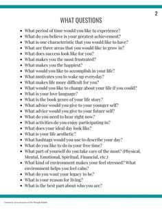 a question sheet with the words what questions