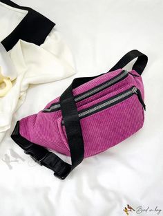 Bird in Bag - Brown Canvas Backpack with Small Coin Purse Pink Casual Chest Bag With Zipper, Casual Pink Chest Bag With Zipper, Casual Pink Chest Bag With Zipper Closure, Trendy Purple Bags For Back To School, Trendy Purple Back-to-school Bags, Casual Purple Bags For Back To School, Casual Purple Shoulder Bag For Back To School, Trendy Belt Bag Backpack For Travel, Trendy Travel Belt Bag Backpack