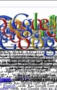 an old computer screen with the google logo in it's center and many other letters