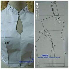 the front and back views of a sewing pattern