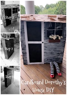 the steps to building a cardboard doll house