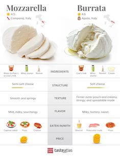 the different types of cheeses are shown in this infographtion map, which shows what they look like and how to use them