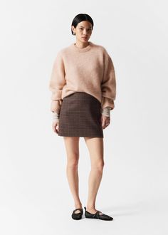 Tweed mini skirt crafted from a wool blend. Fastened with a zipper at the side. Length of skirt: 37.5cm / 14.8" (EU 36 / UK 8 / US 4) Tweed Skirt Outfit, Check Mini Skirt, Knit Shoes, Tweed Mini Skirt, Trendy Fall Outfits, A Line Mini Skirt, Tweed Skirt, Skirt Outfit, Clothing Essentials