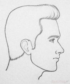 a drawing of a man's head with short hair and an undercut on the side