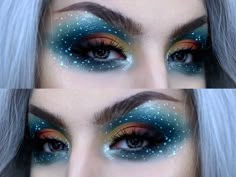 Witch Beauty Makeup, Woodland Witch Makeup, Purple Festival Makeup, Galaxy Makeup Simple, Purple Witch Makeup, Space Make Up Galaxy Makeup, Blue Galaxy Makeup, Purple Witchy Eye Makeup, Cosmic Makeup