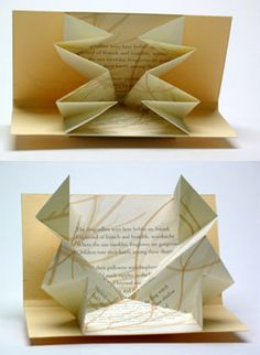 an origami book with folded pages