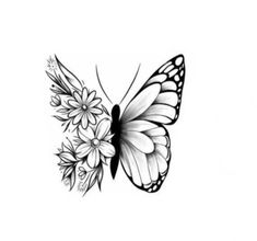 a butterfly with flowers on it's wings