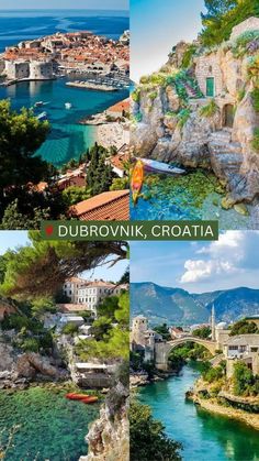 the beautiful town of dubovonik, croatia is surrounded by mountains and blue water