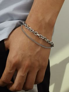 Stainless Steel Chains For Men, Best Mens Jewelry, Mens Silver Accessories, Trendy Mens Jewelry, Jewlerie Aesthetic Men, Men's Silver Jewelry, Acssesories Ideas Men, Asian Men Jewelry, Mens Jewelry Ideas