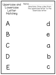 the uppercase and lowercase letter matching worksheet for children to practice their handwriting