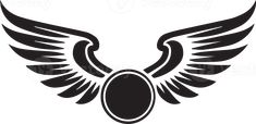 a black and white image of an eagle's wing with the word, wings on it