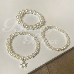 Cute minimalist Pearl bead bracelet 6mm or a 6mm bracelet with a star charm or a 10mm Pearl bead bracelet Elegant Adjustable Charm Bracelet With Star Charm, Bead Patterns Bracelet, Bracelets Minimalist, Pearl Bead Bracelet, Layering Bracelets, Bead Bracelets, Layered Bracelets, Star Charms, Jewelry Diy