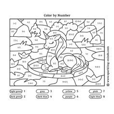 the color by number coloring page for children