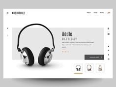 headphones are displayed on the website page