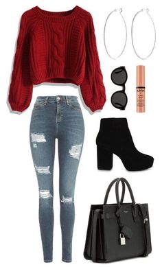 Red Sweater, Casual Winter Outfits, Woman Fashion, Girls Fashion Clothes, Fall 2018, Teenage Fashion Outfits, Outfits Casual