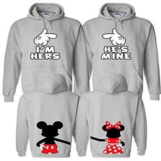 I'm Hers and He's Mine Matching Outfit for Couples - Matching Hoodies with Disney Holding Hands on The Back * Read more reviews of the product by visiting the link on the image. (This is an affiliate link) #menscasualoutfits Outfit For Couples, Work Home Office, Mens Yoga Clothes, Simple Casual Outfits, Hoodies Men Style