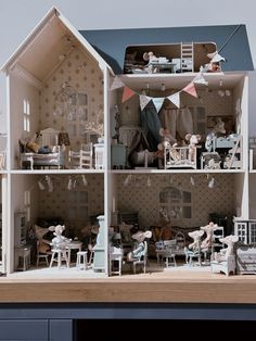 a doll house with all the furniture and accessories