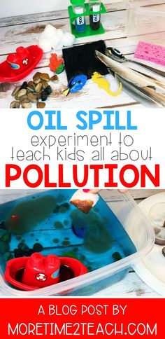 oil spill experiment for kids about pollution