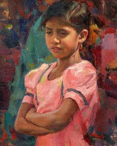 Painting Kids, Art Children, Pastel Portraits, Expressionist Art, American Painting, Art Corner, Figurative Artists, Painting Of Girl