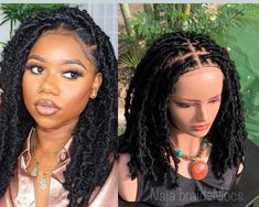 Faux locs braided wig Length: 16inches Color : black Why Braided Wig? *Helps prevent hair loss *Affordable  *Saves you time *helps you stay on top of trends and you can change your looks easier with minimal effort * No combing, just wear and go Wash your Faux Locs wigs in lukewarm water with a mild shampoo.  Never wash wigs in steaming hot water as this can cause the braids to look dry Always moisturize with oil sheen hair spray  after washing your Faux Locs braids wigs to enable it look new and nice  Wholesale Braided Wigs order: 5 wigs or more at 10% discount . Butterfly Locs Wig, Faux Locs Short, Short Braided Wigs, Locs Short, Wig Braids, Braids Wigs, Butterfly Locs, Wig Lace Front, Braided Wigs