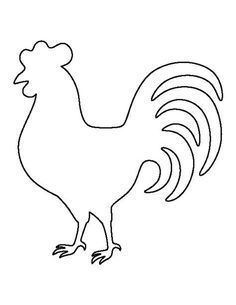 a black and white drawing of a rooster