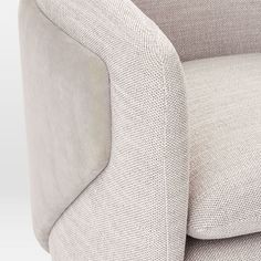 an upholstered chair is shown with the arm rest folded back and arms extended