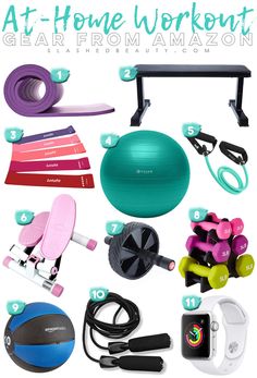 the ultimate home workout gear from amazon including exercise balls, gym equipment and other items