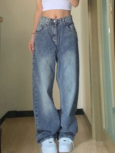 Women's Casual 90S Baggy Denim Pants – DAXUEN Boyfriend Jeans Style, Jeans Online Store, Street Y2k, 90s Baggy, Jumpsuit Outfit, Jeans Online, 가을 패션, Denim Trousers, Jeans Boyfriend