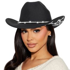 PRICES MAY VARY. 【Material】- The cowboy hat is made of polyester and felt.Each hat is crafted with care, using quality fabric material and rhinestones; The fine workmanship and lightweight design ensure the hat is both sturdy and comfortable to wear. 【Adjustable Size】: It is suitable for most women's head circumference, 22-22.8 inches/56-58 cm. There is an adjustable rope inside. You can adjust it to suit your head circumference.It is a perfect accessory for you to wear! 【Simple and fashionable Embellished Cowboy Hat, Disco Hat, Western Cowboy Hats, The Cowboy, Cowgirl Hats, Fancy Dresses Party, Cowboy Hat, Head Circumference, Western Cowboy