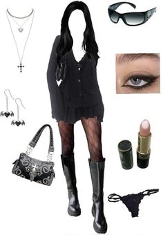 New York City Concert Outfit, Dark Clothing Asthetics, Nana Style Inspiration, Maneater Outfits Casual, 2016 Fall Outfits, Maneater Aesthetic Outfits, Estilo Vamp, Dark Femme Outfits, Vamp Style Outfits