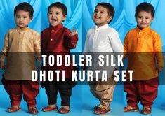 Extremely comfortable, fully stitched Silk Dhoti Pants and Kurta set is perfect for those festive occasions and for your little toddler to be comfortable through it all with light breezy fabrics perfect for little ones. Available in stunning combinations that fits right in with festive occassions. ★ Fabric - Art Raw Silk ★ Sleeves - Full ★ Neck - Round ★Style - Kurta | Dhoti Pants ★ Occasion - Ethnic Wear/Festive wear/Party Wear/Wedding Party See More colors here https://www.etsy.com/in-en/listi Baby Boy Dhoti Dress, Paithani Baby Boy Dress, Indian Traditional Wear, Kids Indian Wear, Wedding Kurta, Indian Lehenga Choli, Boys Kurta, Kids Lehenga, Dhoti Pants