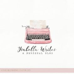 Vintage Typewriter Premade Watercolor Logo Design for Blogger Writer Photographer Photography Personal Business Blog Website - Etsy Fonts for tattoos #fontsfortattoos tattoo #tattoo tattoos #tattoos fonts #fonts font #font 7.1560