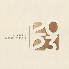 a happy new year greeting card with the number twenty five and two figures on it