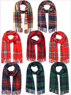 PRICES MAY VARY. Abundant Quantity and Quality Material: with our package, you will get 8 pieces of plaid scarf; Each scarf is made from faux cashmere, will bring you a comfortable wearing experience Detailed Measurement: our Christmas scarf comes in 2 generous sizes, approximately 70.87 x 11.81 inches and 62.2 x 11.81 inches; Whether you're wrapping it around the neck for warmth or draping it over your shoulders as a fashion statement, our scarf sizes have got you covered Universally Appealing Design: the standout Christmas plaid pattern and classic Scottish style of these winter scarves make them versatile accessories for both men and women of most ages; No matter your style preference, these scarves are a complementary addition to most wardrobe Festive Appeal: add a vibrant touch to you Scarf Sizes, Christmas Scarves, Tartan Plaid Christmas, Hermes Silk Scarf, Tartan Plaid Scarf, Plaid Shawl, Hermes Silk, Scottish Fashion