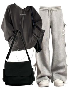 Outfit Ideas Cool Street Styles, Cool Sweatpants Outfits, Baggy Fashion Outfits, Cute Baggy Outfits, Outfits With Hoodies, Baggy Outfits Girl, Oversize Outfits, Hoodie And Sweatpants Outfit, Oversized Hoodie Outfit