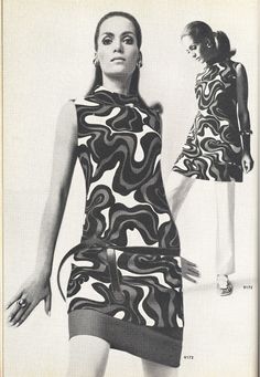 McCalls Sewing Catalogs from 1968. Retro vintage mod fashion. Graphic print. 60s. 60s Female Fashion, Hip Huggers, Pool Outfits, 1960s Dresses, Swinging 60s, Fall Fashion Skirts, 60s 70s Fashion, Mod 60s, Fashion 1960s