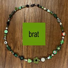 brat inspired necklace! This is a handmade necklace based on Charli xcx's newest album! Brat Necklace, Inspired Necklace, Charli Xcx, Beaded Necklaces, Handmade Necklace, Handmade Necklaces, Beaded Necklace, Jewelry Necklaces, Accessory Gift